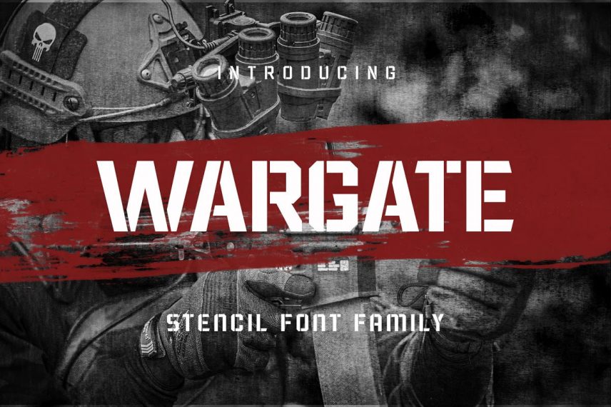 Wargate Stencil Military Family Font