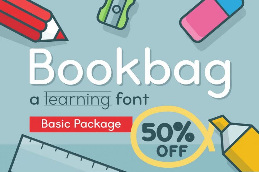 Bookbag School Teacher Font Basic package