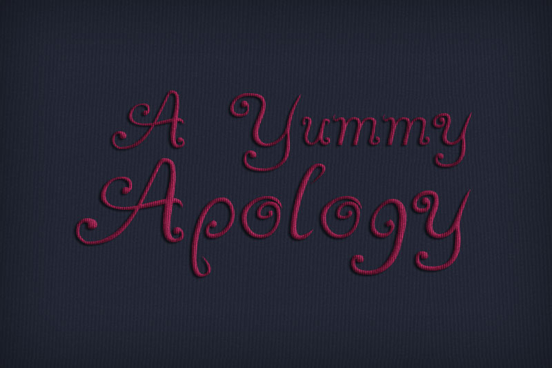 a yummy apology embroidery font