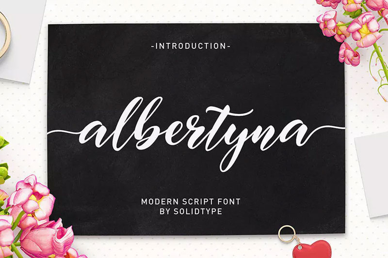 albertyna script embroidery font