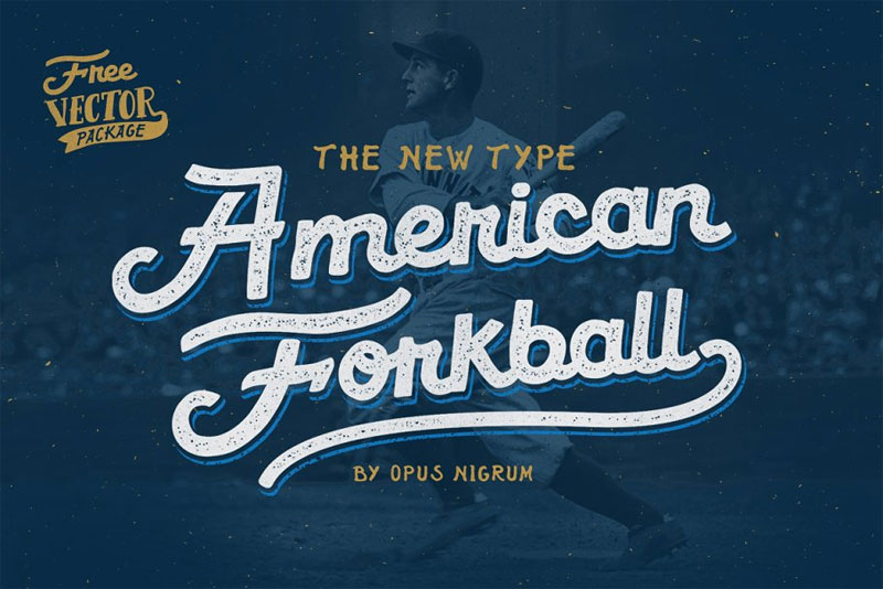 american forkball baseball font