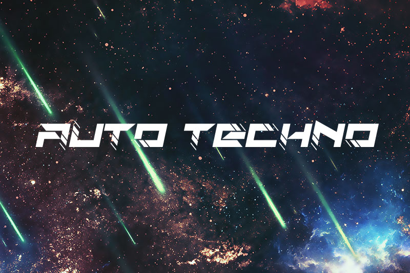auto techno space font