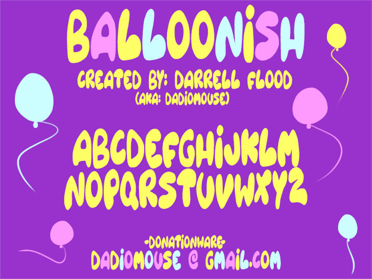 balloonish balloon font