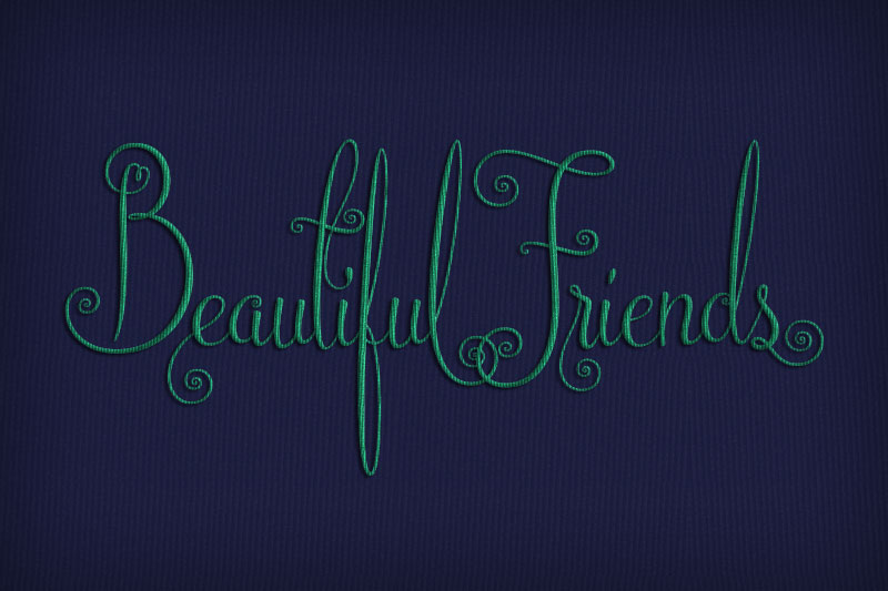 beautiful friends embroidery font