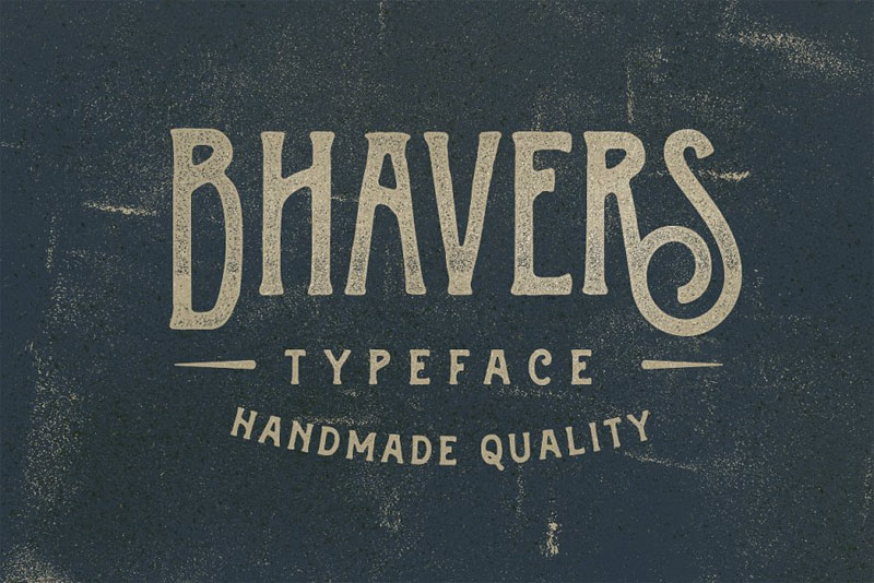 bhavers typeface distressed font