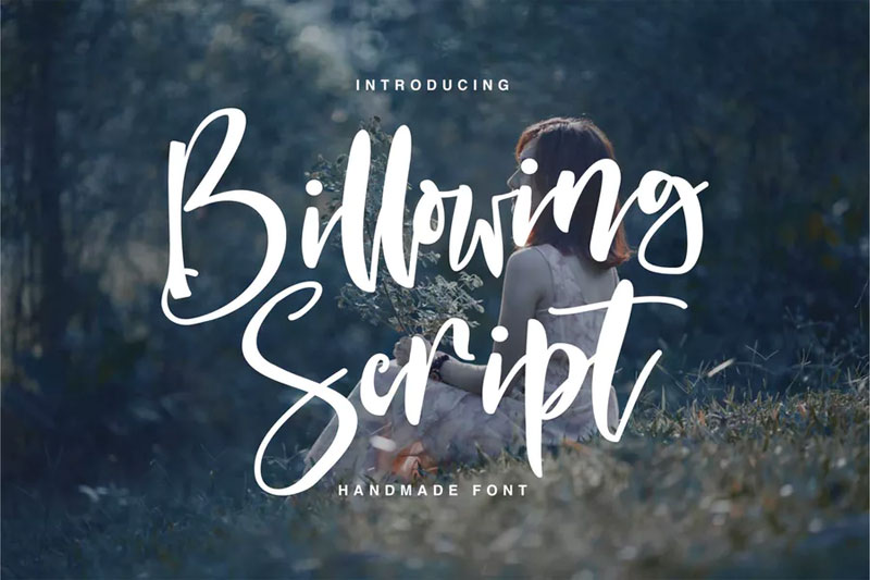 billowing script embroidery font
