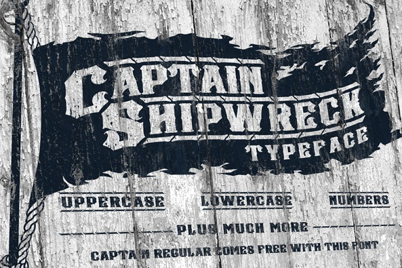 captain shipwreck military font