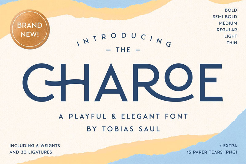 charoe typeface & extras art deco font