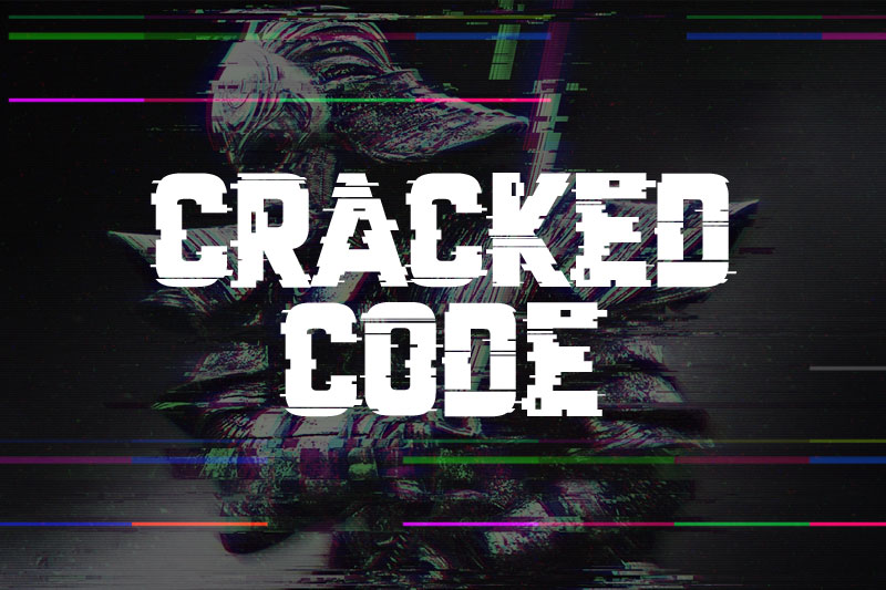 cracked code glitch font