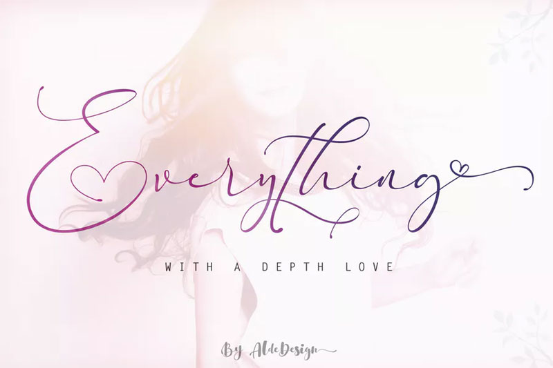 everything calligraphy embroidery font
