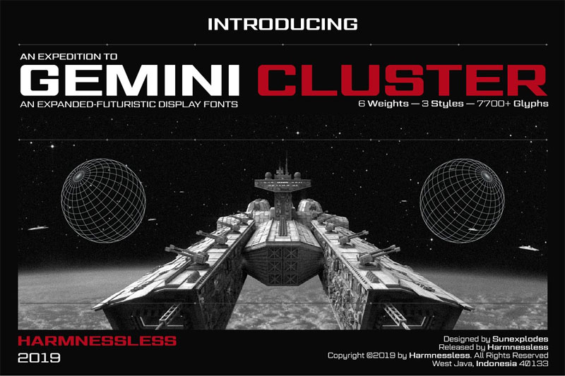 gemini cluster expanded space font