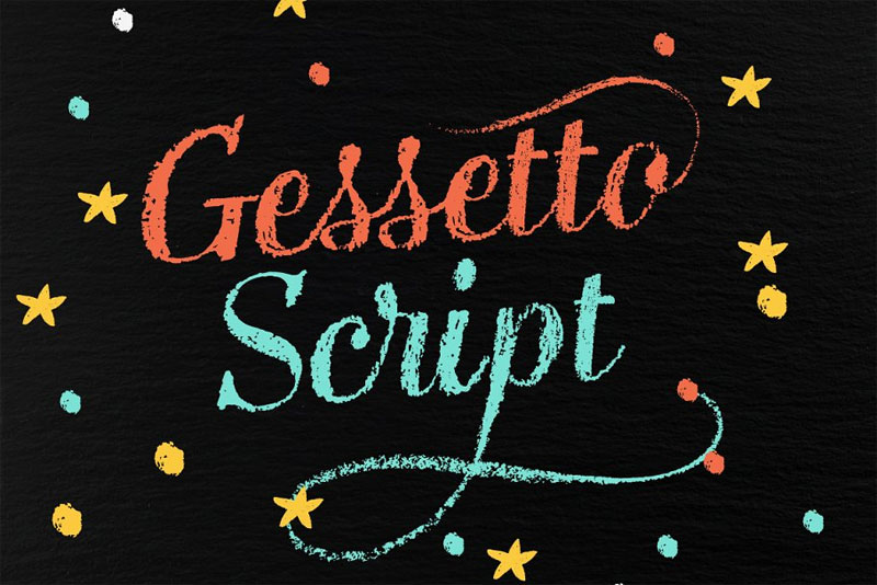 gessetto script chalkboard font