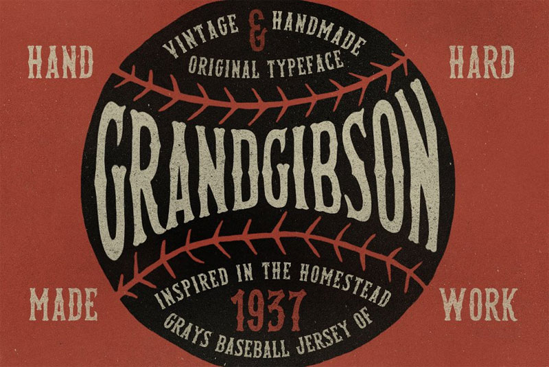grandgibson typeface baseball font