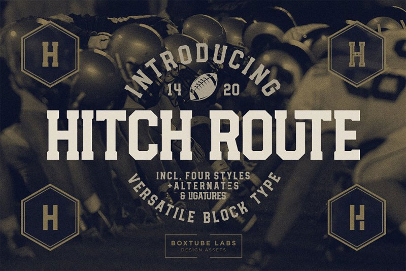 hitch route baseball font