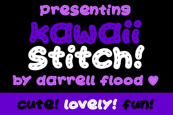 kawaii stitch embroidery font