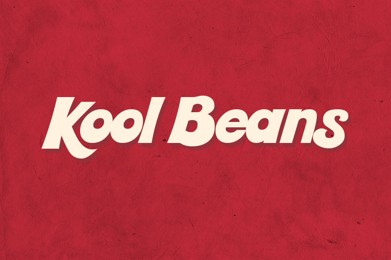 kool beans 70s font