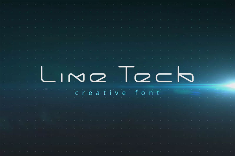 linetech futuristic technology space font