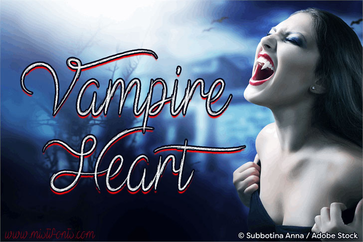 mf vampire heart chalkboard font
