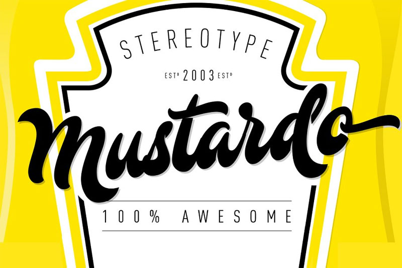 mustardo 70s font