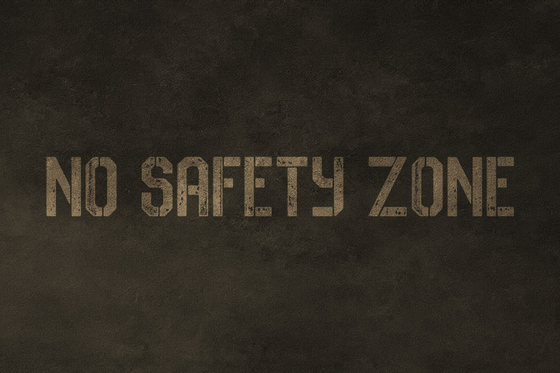 no safety zone military font