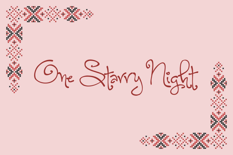one starry night embroidery font