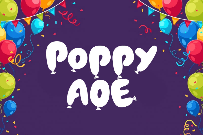 poppy aoe balloon font