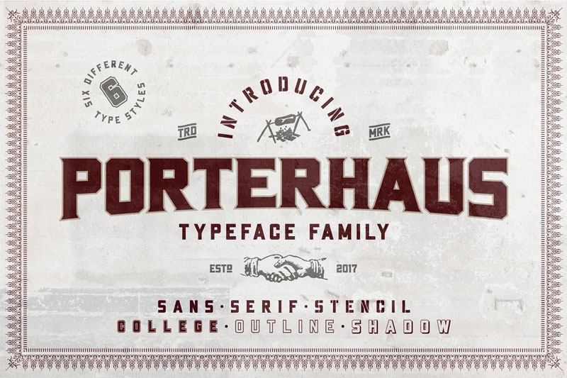 porterhaus typeface family sports font