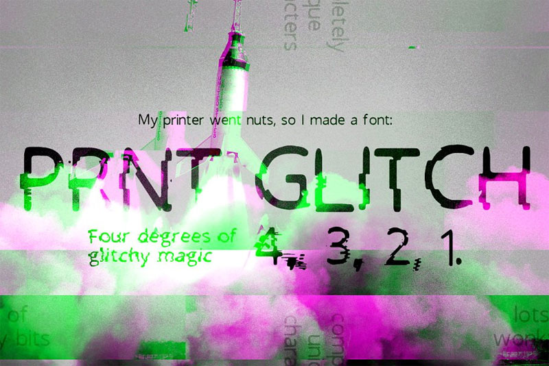 prnt glitch glitch font