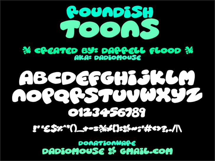 roundish toons balloon font