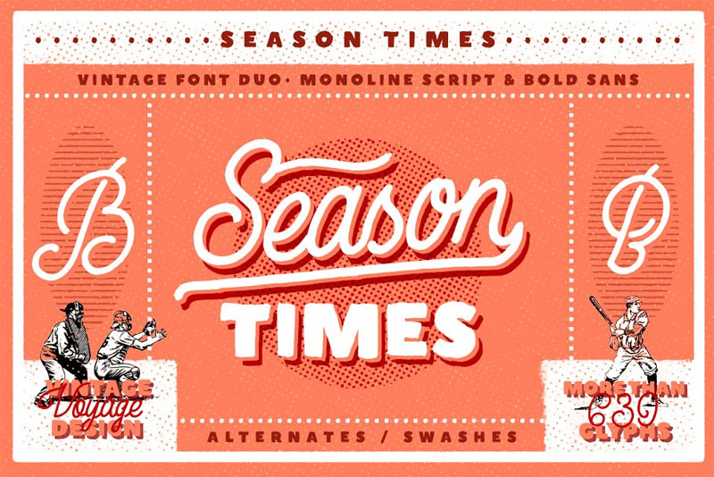 season times baseball font