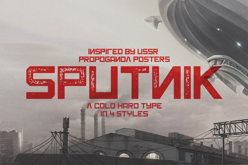 sputnik typeface industrial font