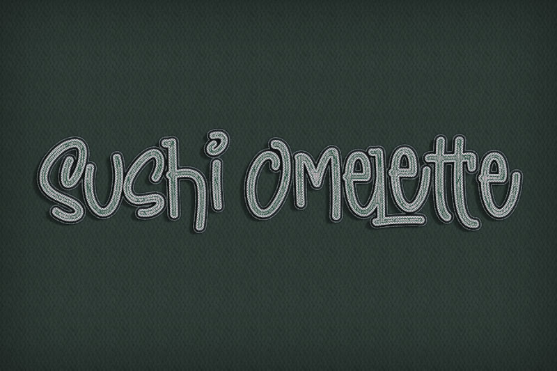 sushi omelette embroidery font