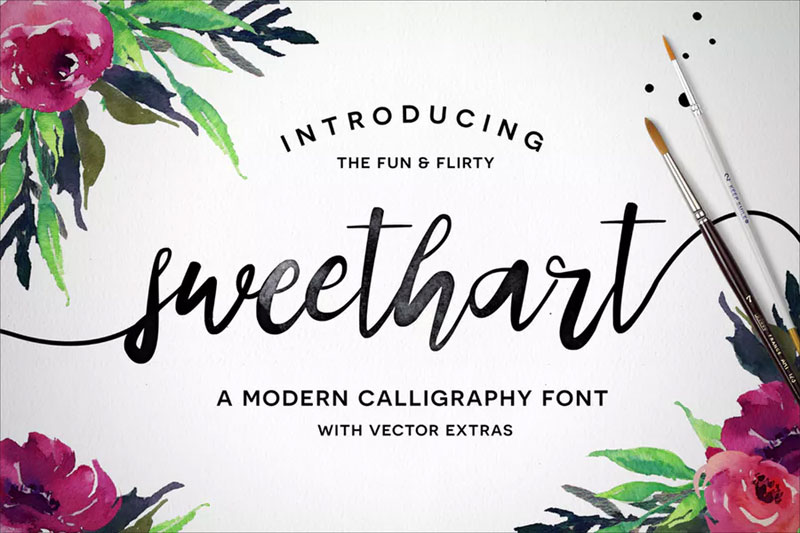 sweethart embroidery font