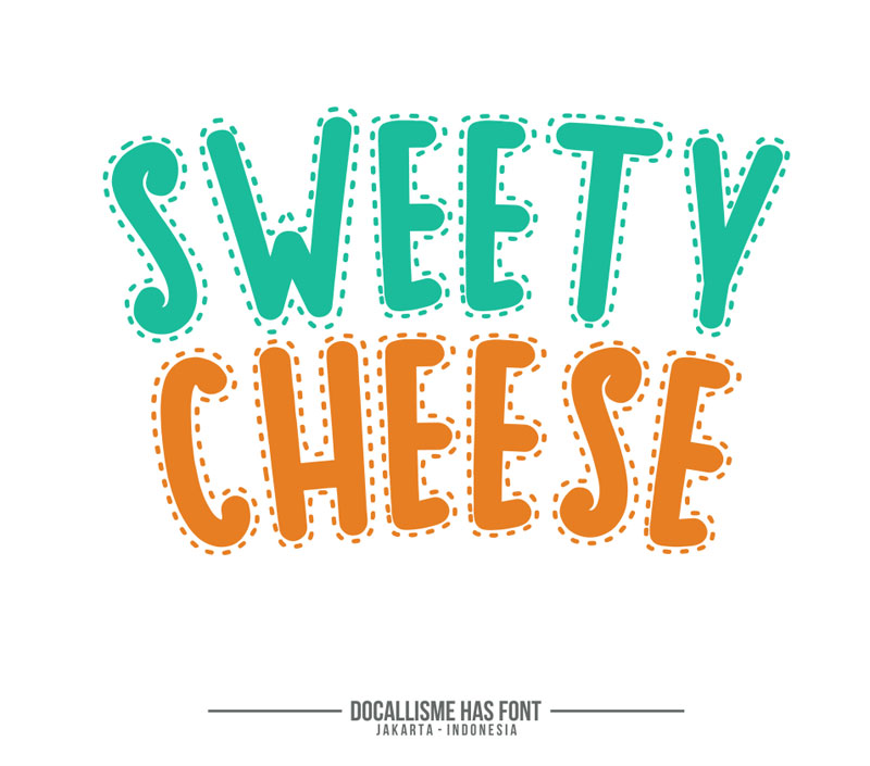 sweety cheese embroidery font