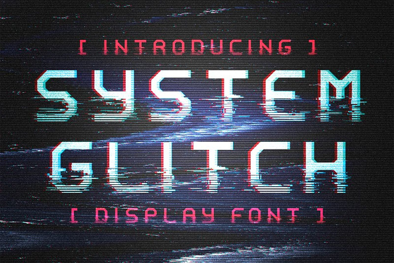 system glitch glitch font