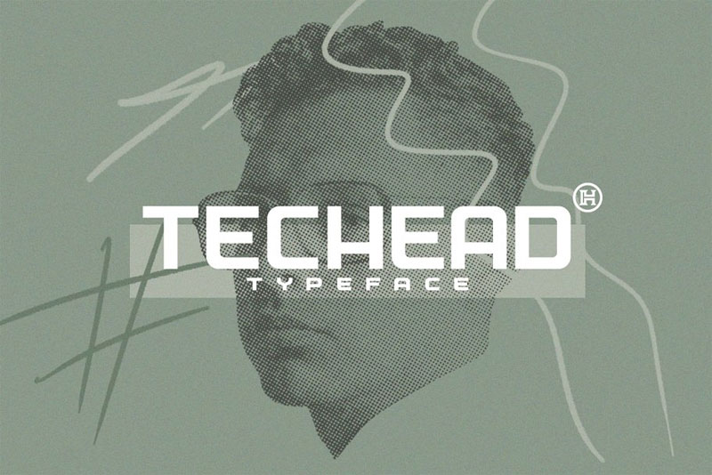 techead typeface space font