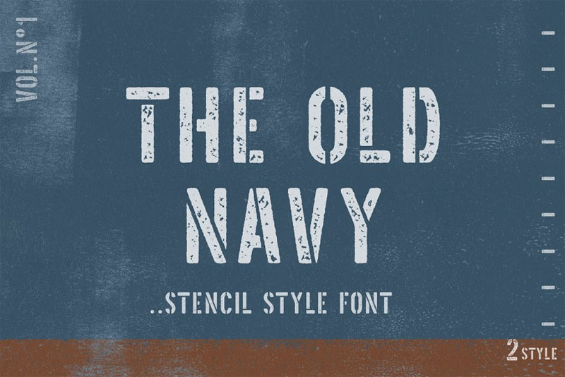 the old navy military font