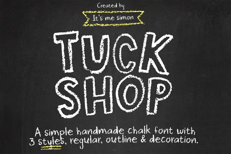 tuck shop chalkboard font