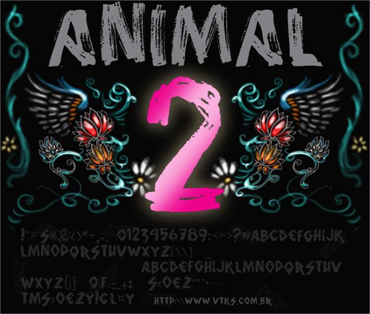vtks animal 2 chalkboard font