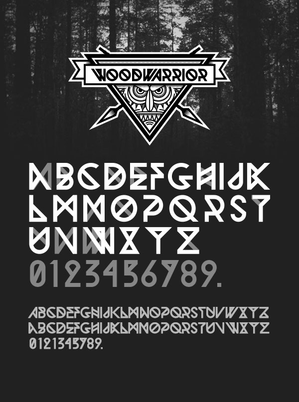 woodwarrior geometric font