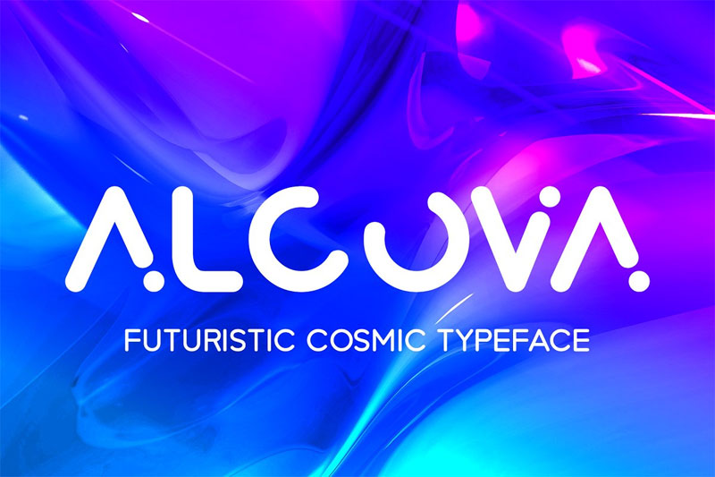 alcova cc futuristic font