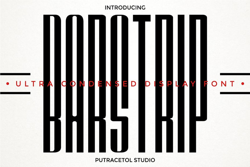 barstrip condensed font