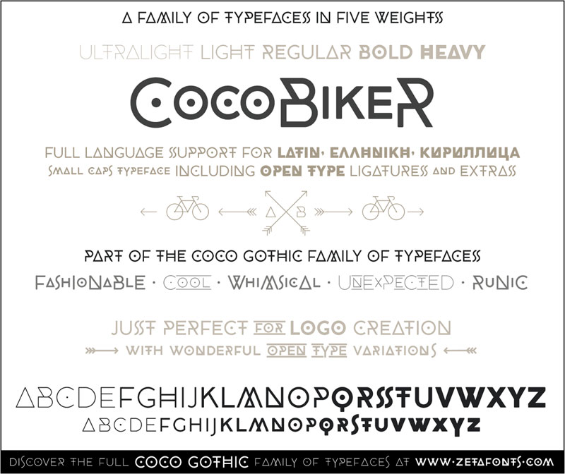 cocobiker futuristic font