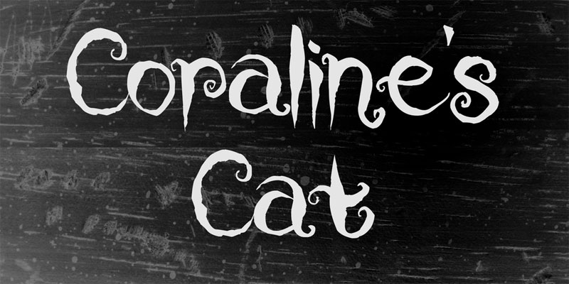 coraline's cat creepy font