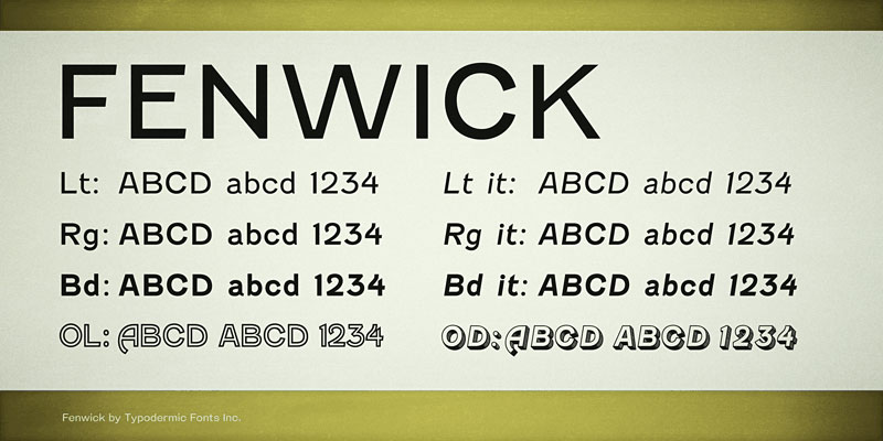 fenwick futuristic font