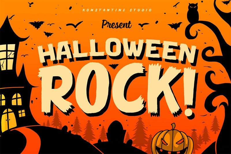 halloween rock! creepy font
