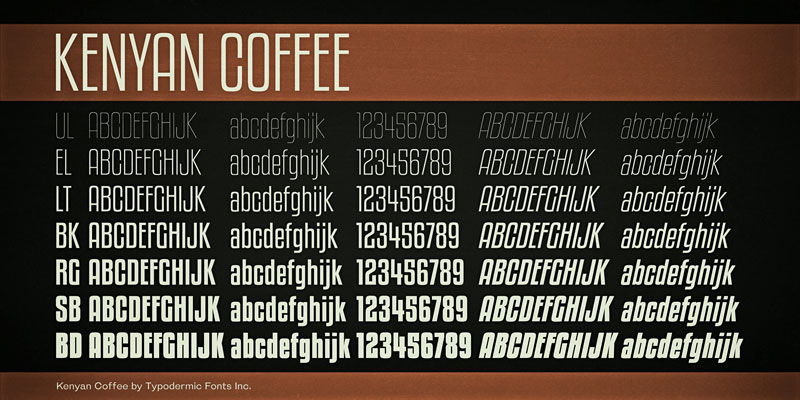 kenyan coffee condensed font