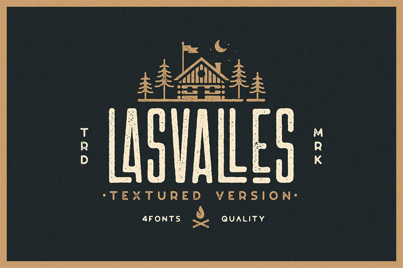 las valles textured typeface condensed font