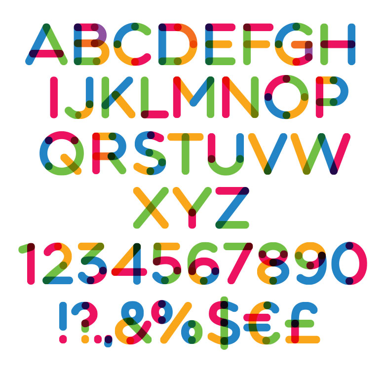 multicolore rounded font