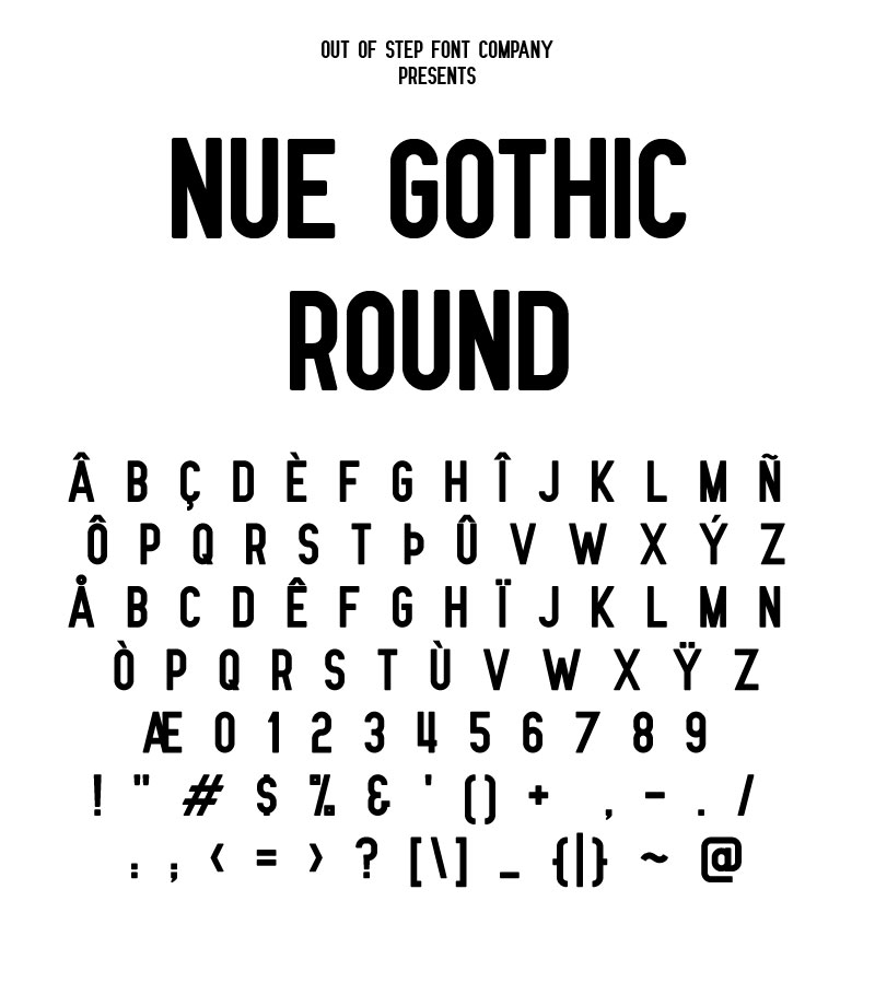 nue gothic round condensed font
